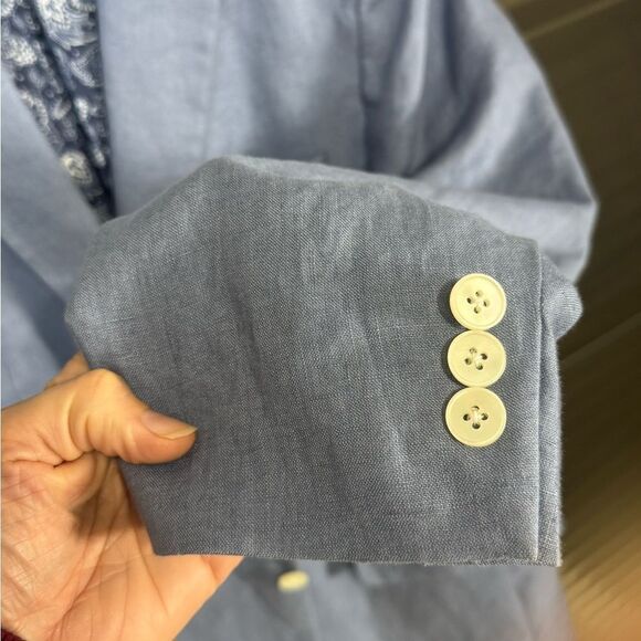 Ralph Lauren Polo 100% Linen 42R Sport Jacket Blazer Blue Paisley Black Label - Picture 3 of 10